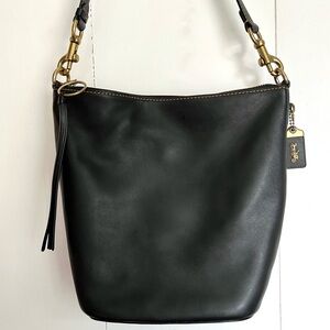 Coach 1941 Archive Duffle Glovetanned Black Leather Shoulder Bucket Bag 78803